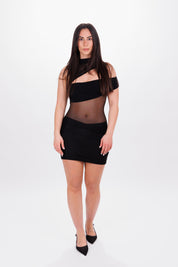 Minidress velato nero