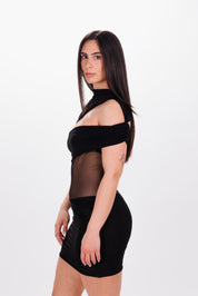 Minidress velato nero