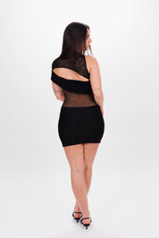 Minidress velato nero