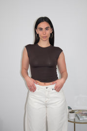 T-shirt Backless tee choco