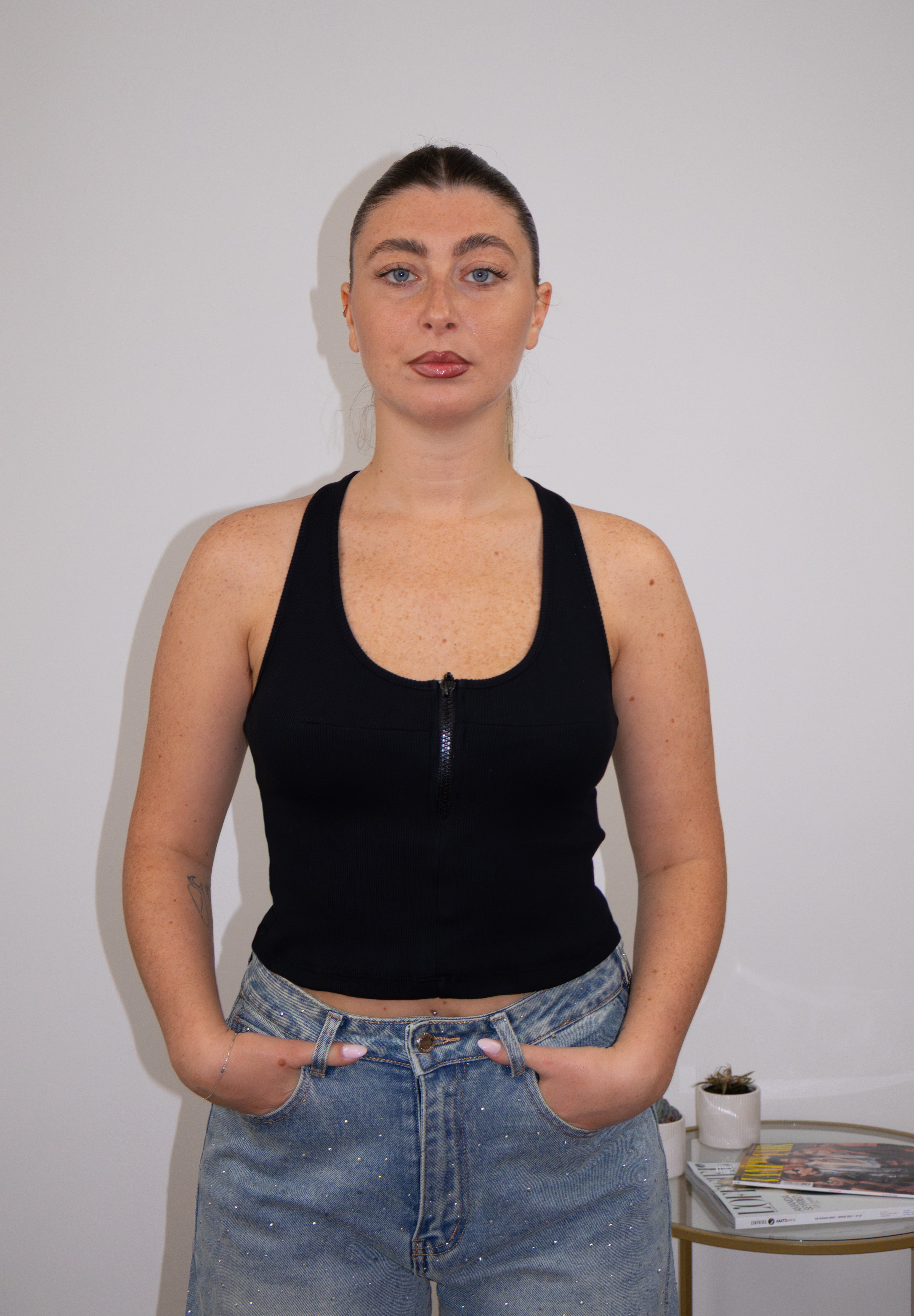Top zip  nero